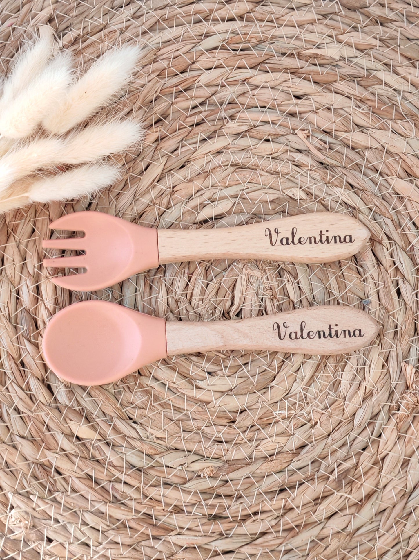 Couverts en bois et silicone personnalisés