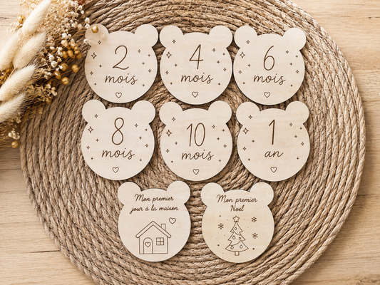 Cartes étapes bébé ourson