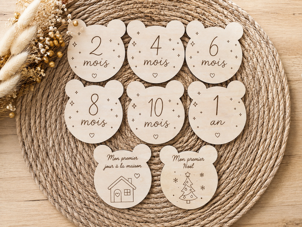 Cartes étapes bébé ourson