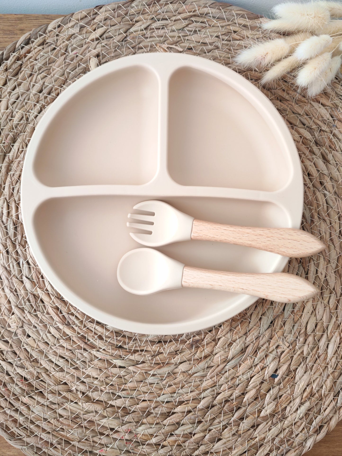 Ensemble repas avec assiette