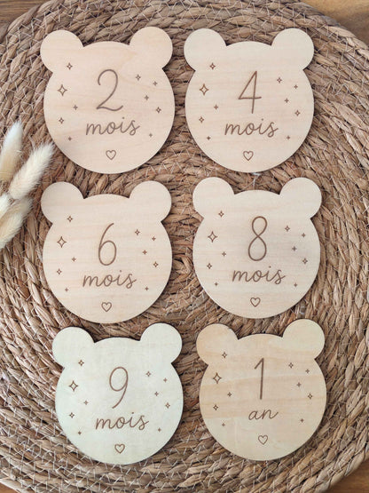 Cartes étapes bébé ourson