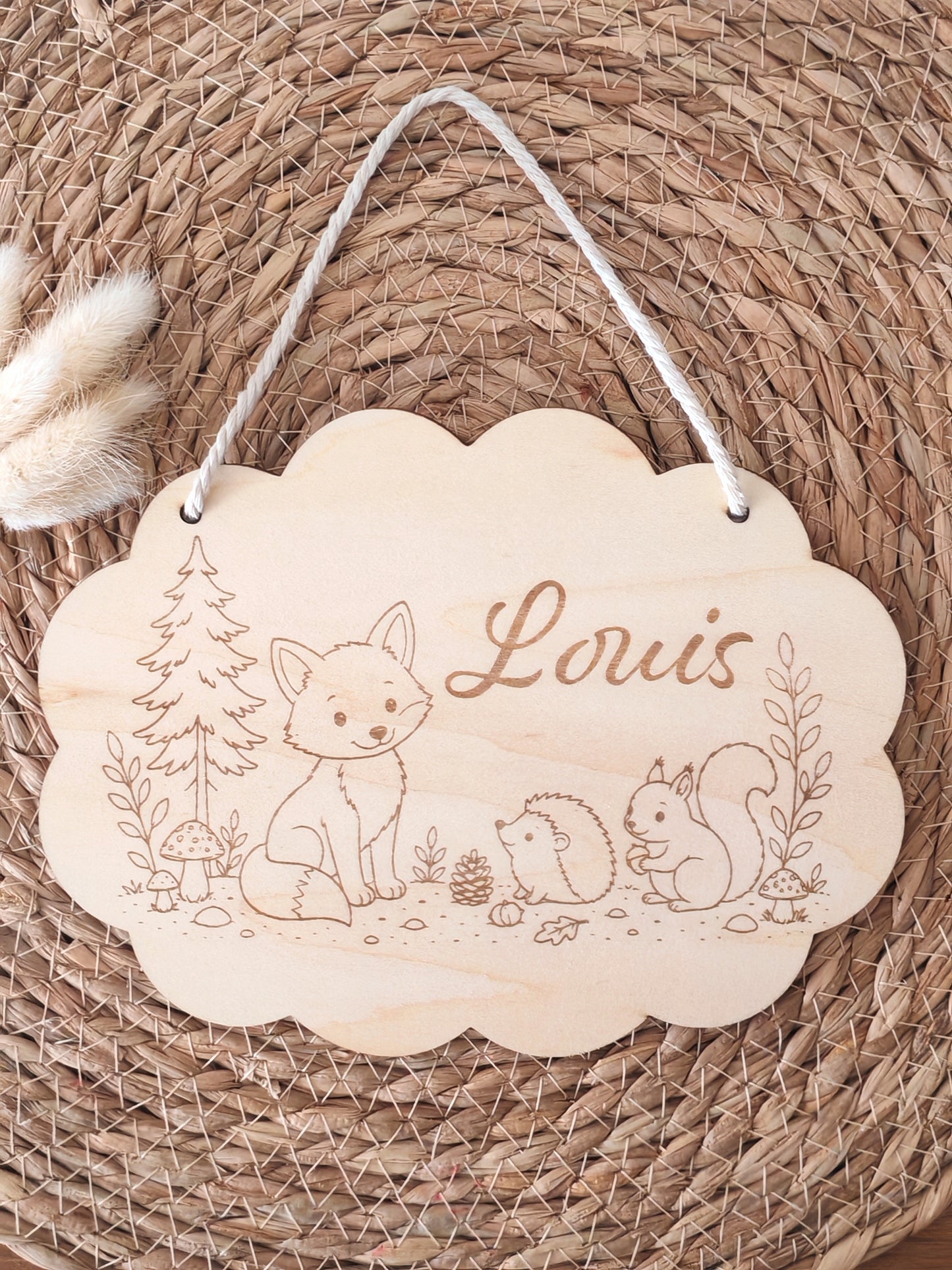 Plaque de porte personnalisée en bois gravé