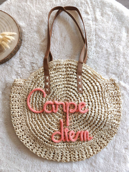 Sac rond en paille