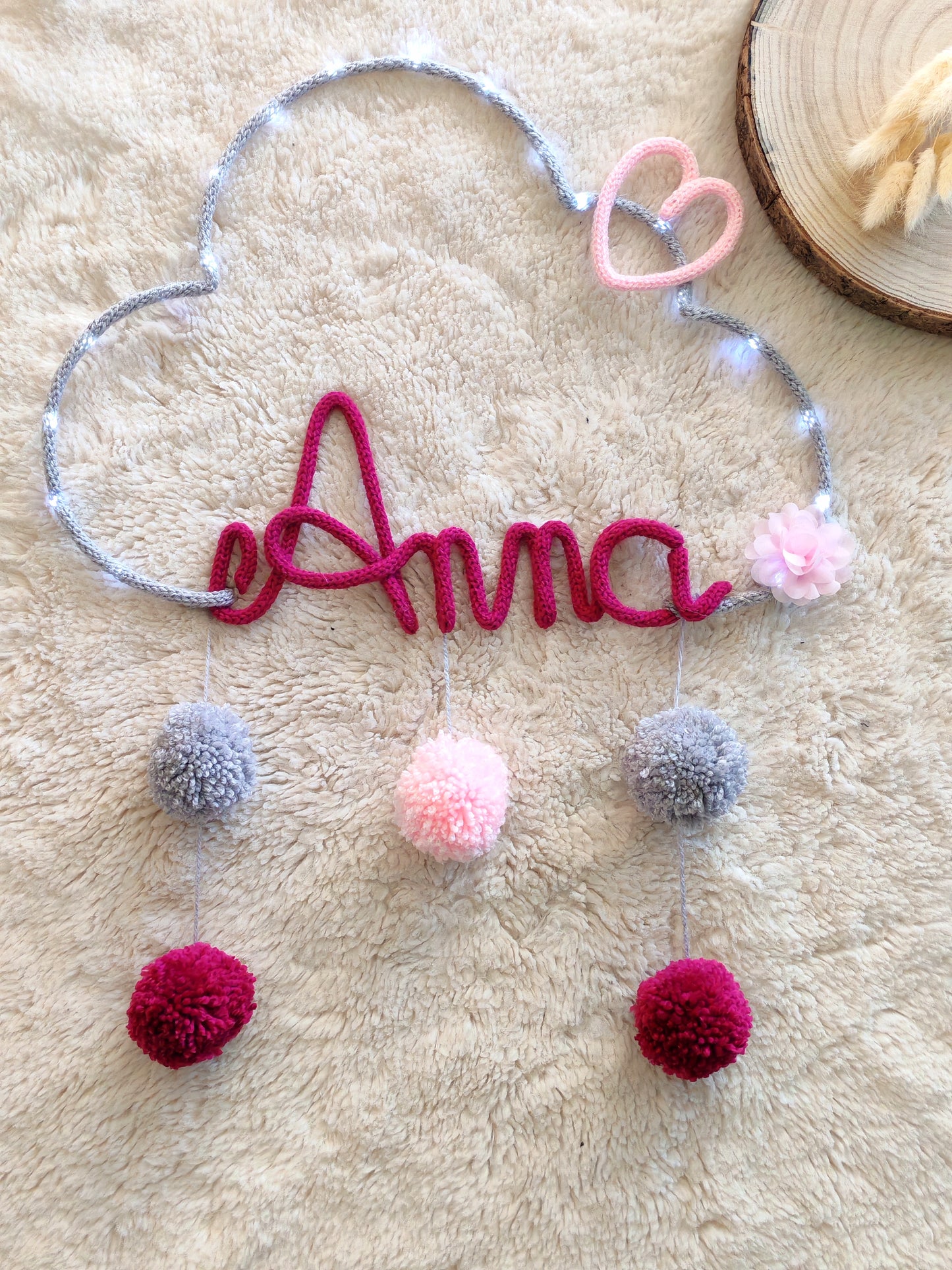 Tricotin Nuage Pompons - Coeur / Etoile / Lune