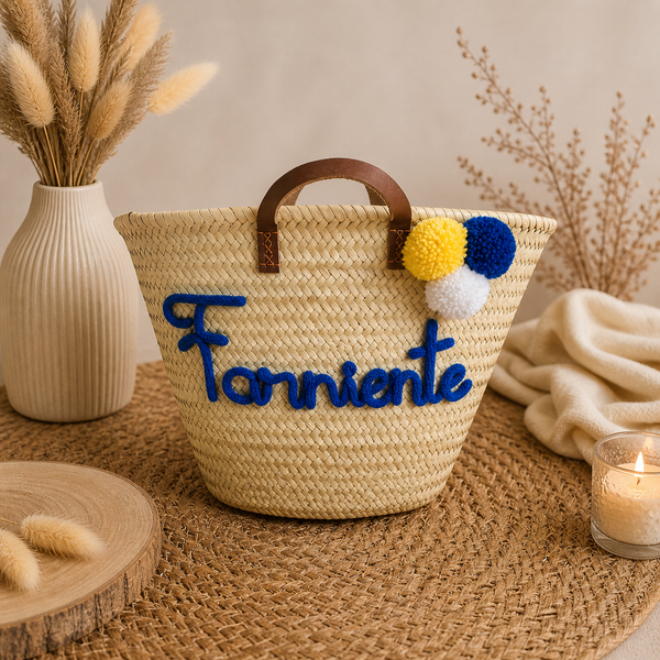 Panier shopping en palmier naturel