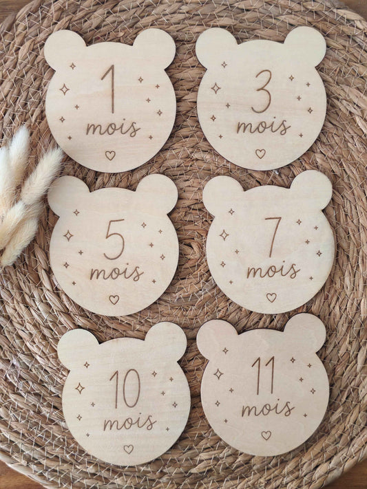Cartes étapes bébé ourson