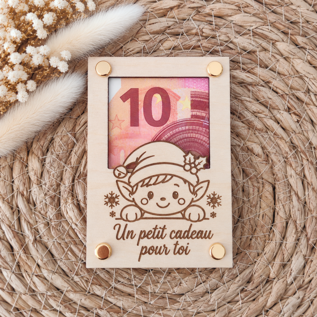 Petite carte cadeau en bois