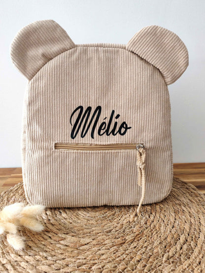 Sac à dos petit ours velours