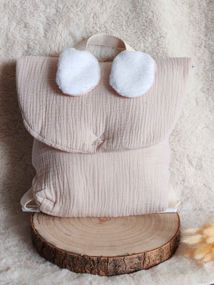 Sac à Dos Lapin Personnalisable en Gaze de Coton