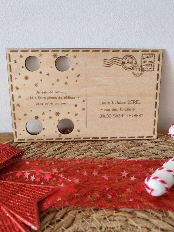 Carte postale en bois