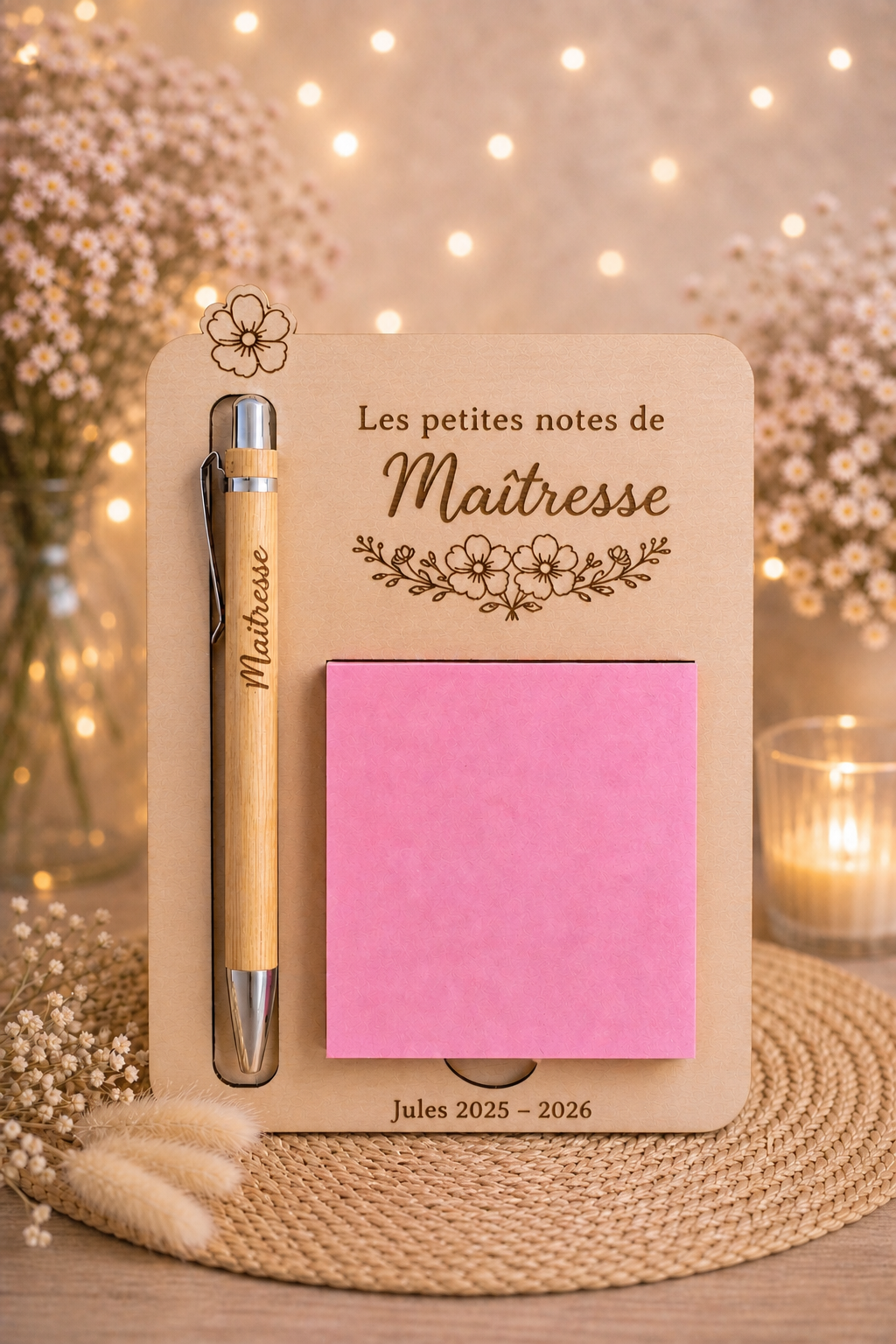 Bloc-notes en bois personnalisé
