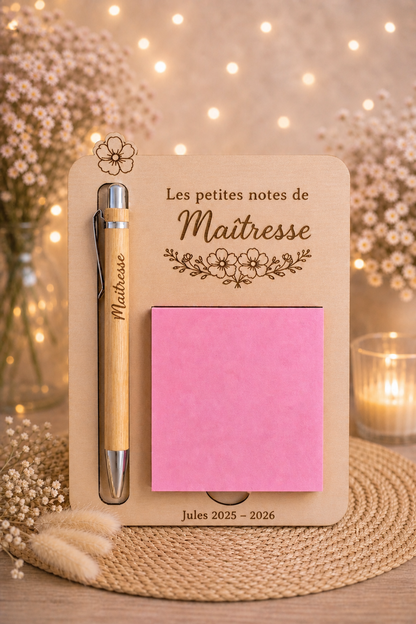 Bloc-notes en bois personnalisé