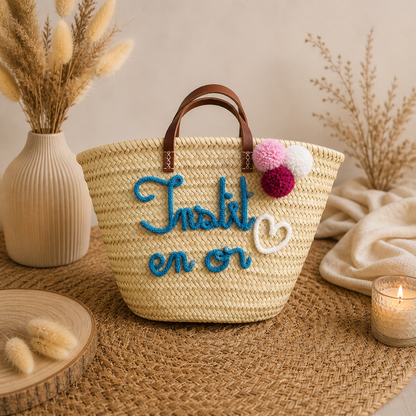 Panier shopping en palmier naturel