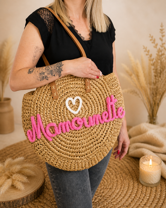 Sac rond en paille