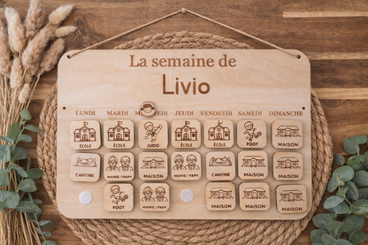 🧸 Tableau routine enfant personnalisé en bois