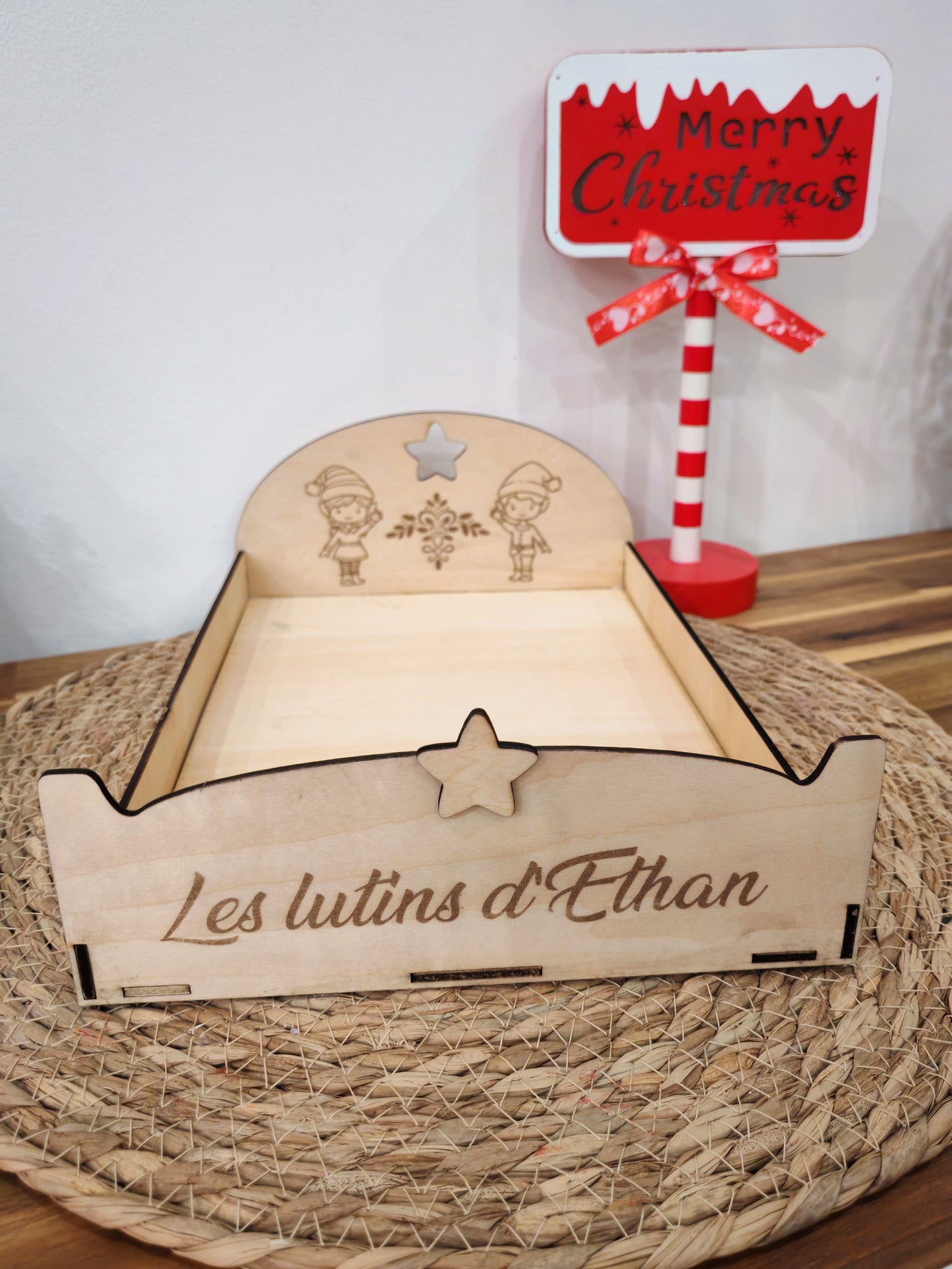 Lit double Lutin en bois
