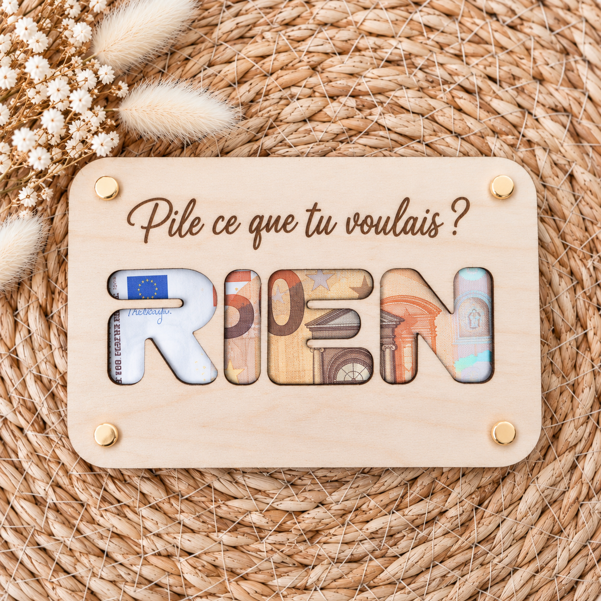 Carte cadeau en bois
