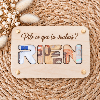 Carte cadeau en bois
