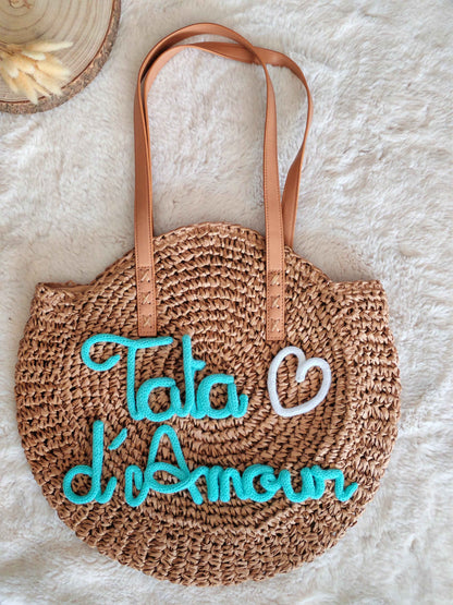 Sac rond en paille