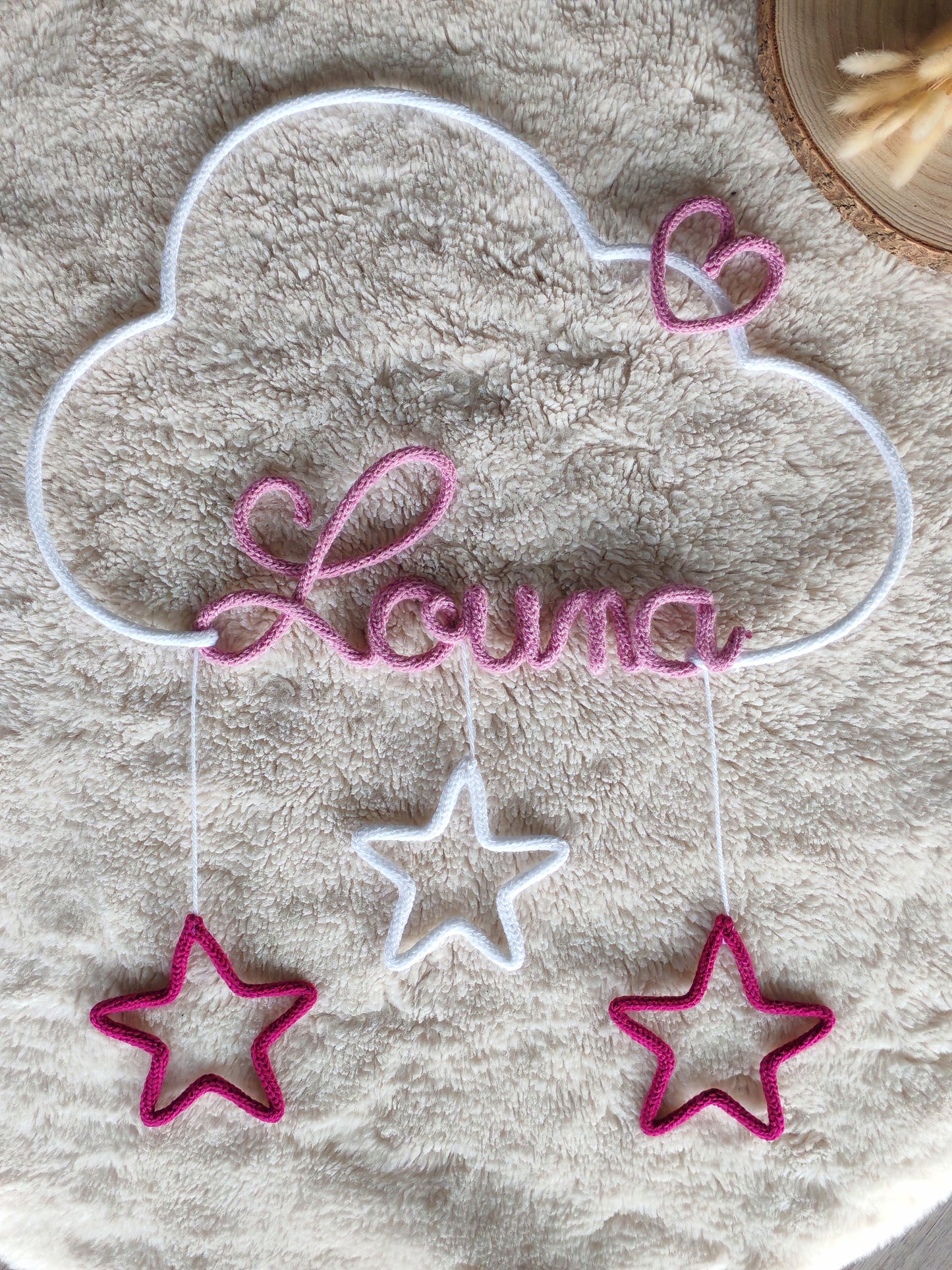 Tricotin Nuage 3 étoiles - Coeur / Etoile / Lune