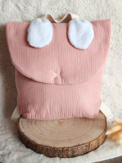 Sac à Dos Lapin Personnalisable en Gaze de Coton