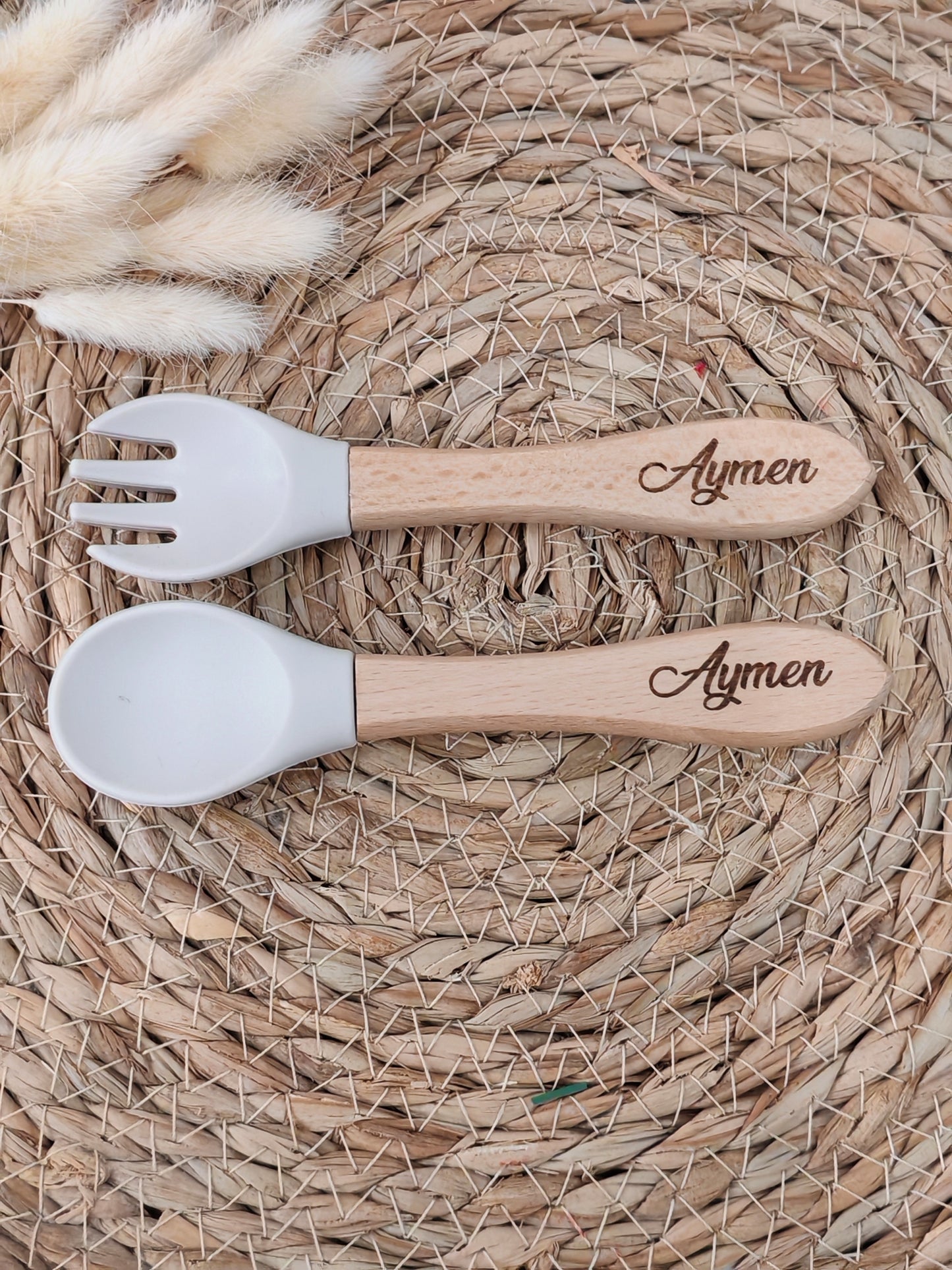 Couverts en bois et silicone personnalisés