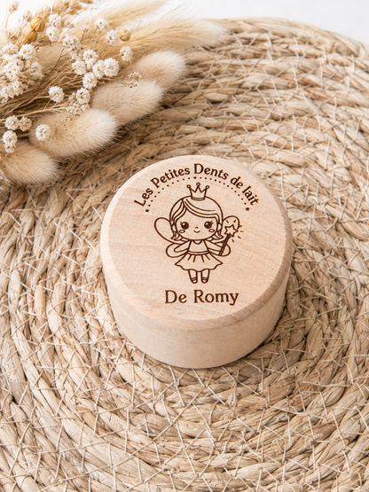 Boîte à Dents de Lait en Bois Personnalisée