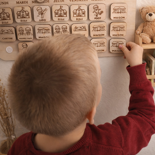 🧸 Tableau routine enfant personnalisé en bois