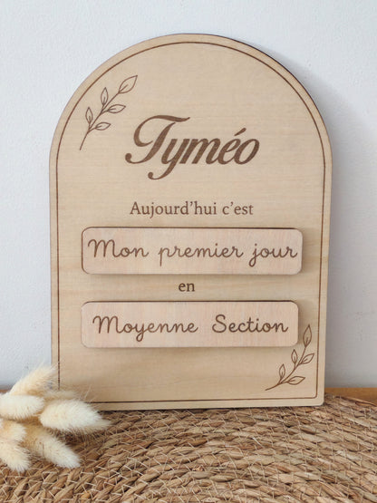 Panneau de rentrée personnalisé – Modèle Arche