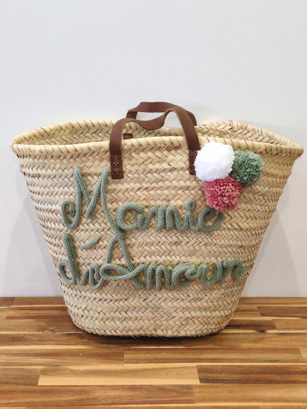 Panier shopping en palmier naturel