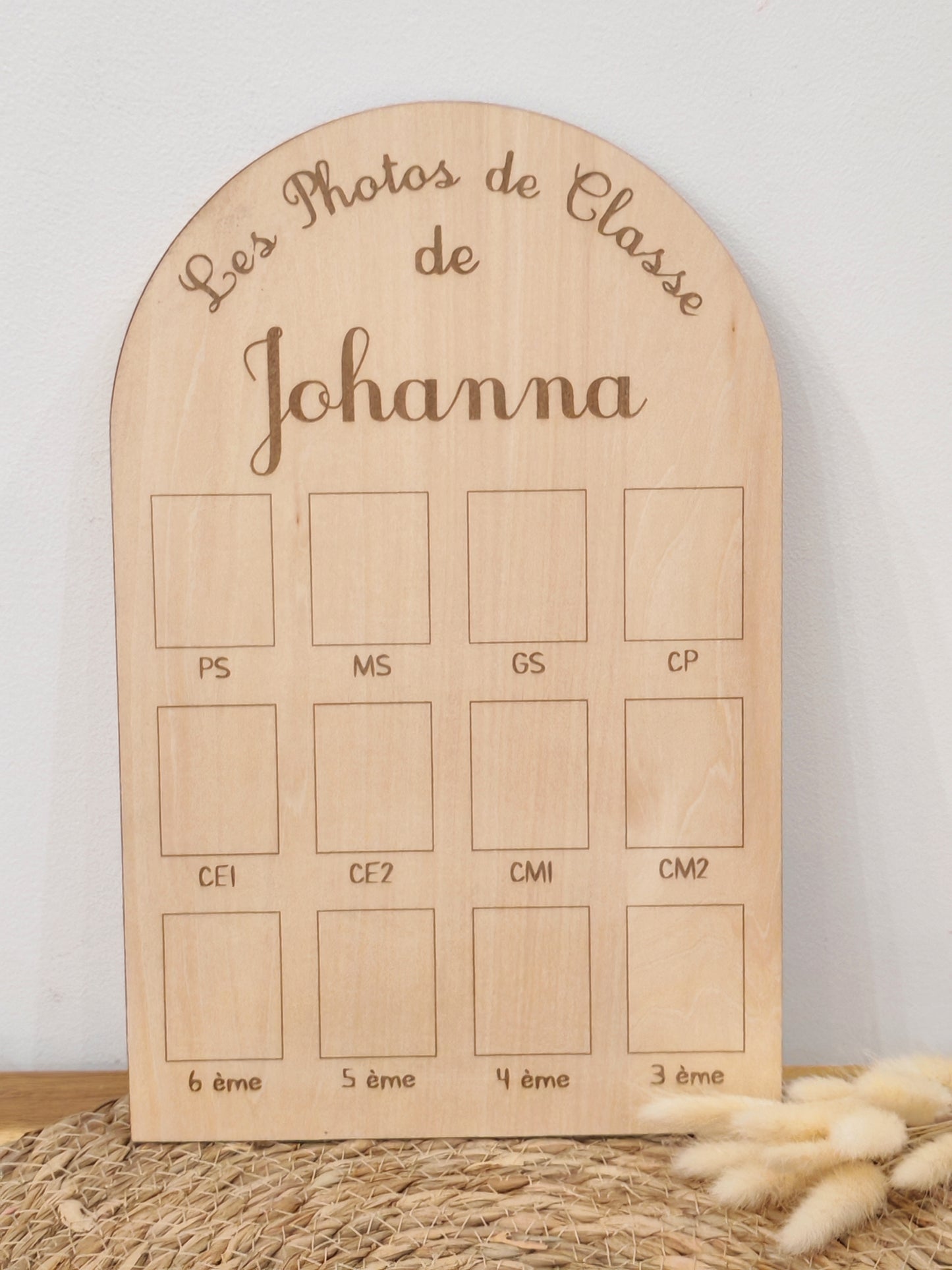 Panneau Photos de Classe en Bois Personnalisé