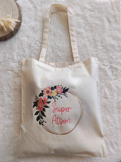 Tote Bag couronne de fleurs