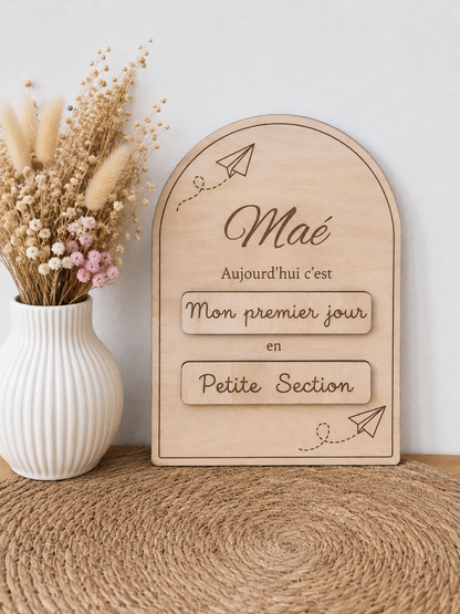 Panneau de rentrée personnalisé – Modèle Arche avion en papier