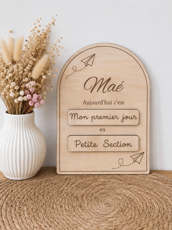 Panneau de rentrée personnalisé – Modèle Arche avion en papier