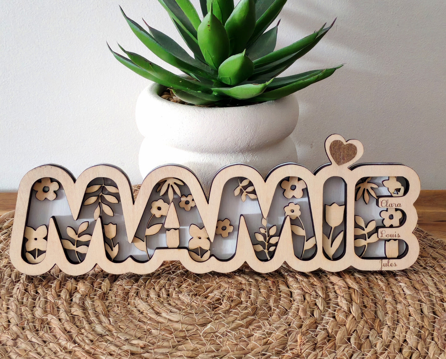 Décoration MAMIE personnalisée en bois