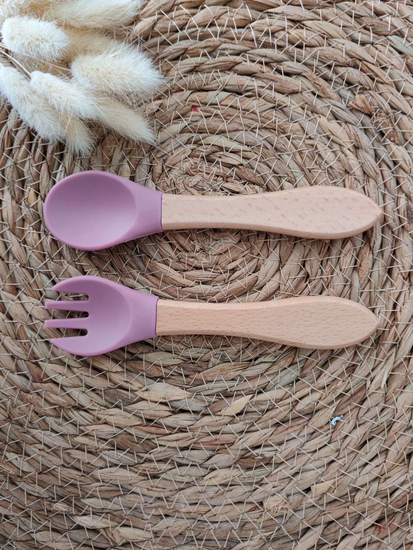 Couverts en bois et silicone personnalisés