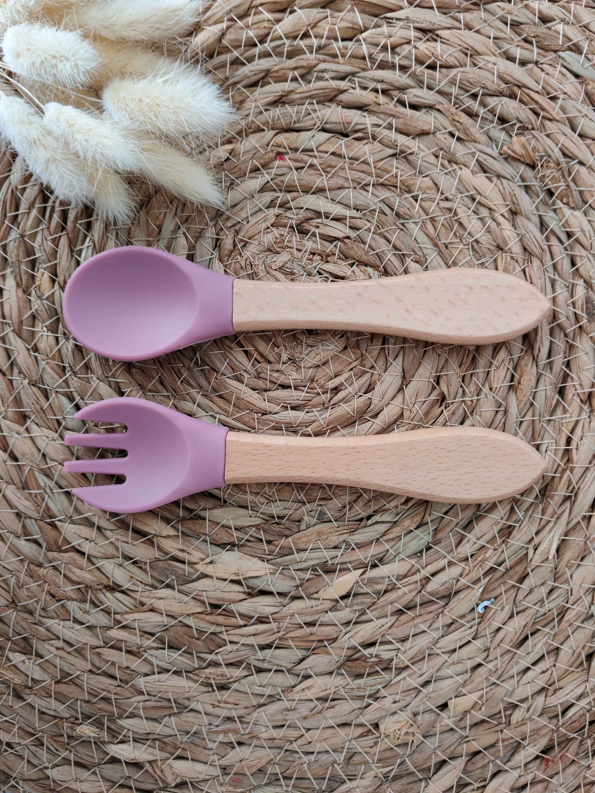 Couverts en bois et silicone personnalisés