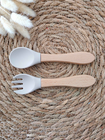 Couverts en bois et silicone personnalisés
