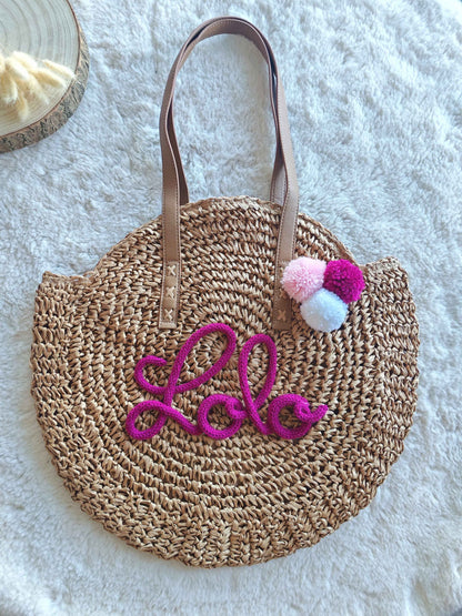Sac rond en paille