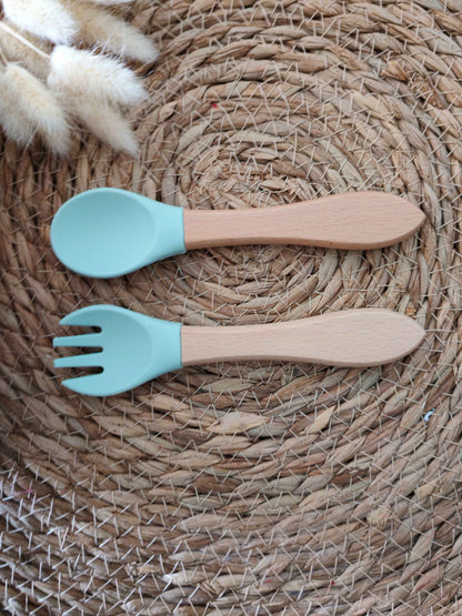 Couverts en bois et silicone personnalisés
