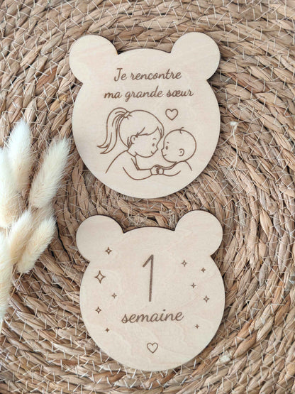 Cartes étapes bébé ourson