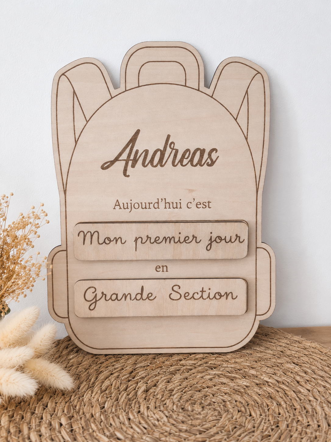 Panneau de rentrée personnalisé – Modèle Sac à dos