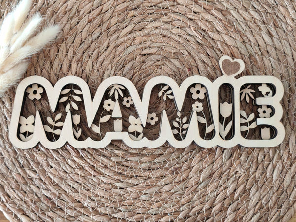 Décoration MAMIE personnalisée en bois