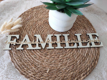 Mot en bois Famille