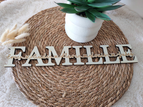 Mot en bois Famille