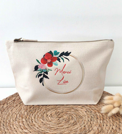 Trousse en coton couronne de fleurs