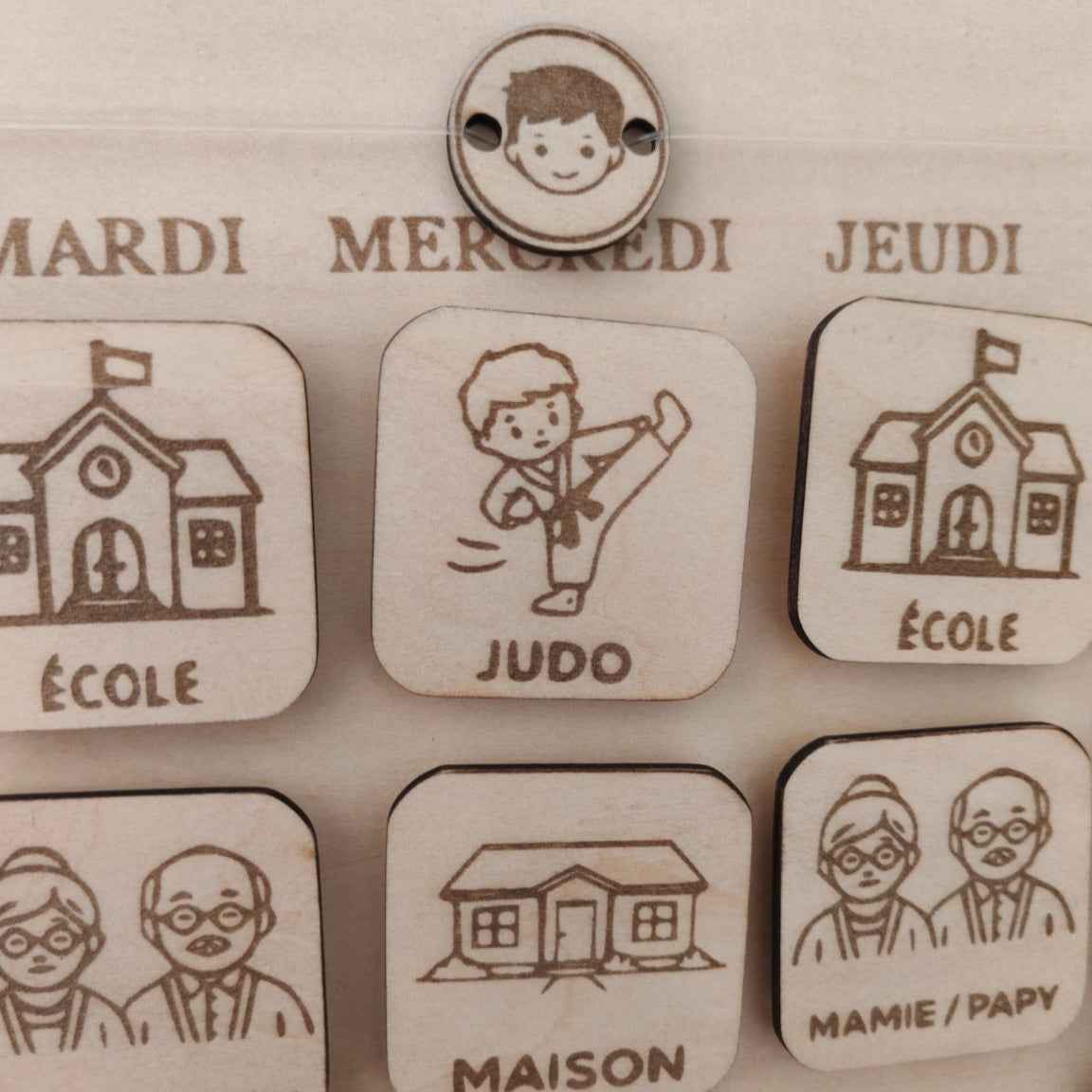 🧸 Tableau routine enfant personnalisé en bois