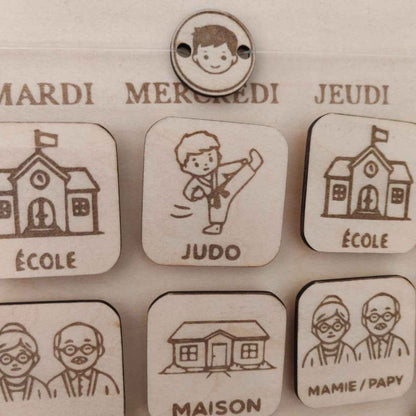 🧸 Tableau routine enfant personnalisé en bois