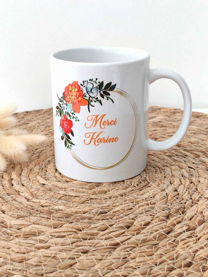 Mug Personnalisé Couronne de Fleurs