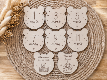 Cartes étapes bébé ourson